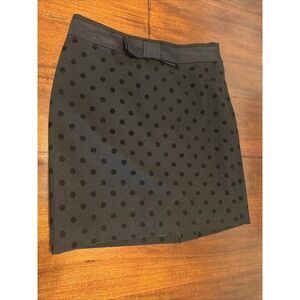LOFT Petites Black‎ Polka Dot Mini Skirt with Bow Size 6P